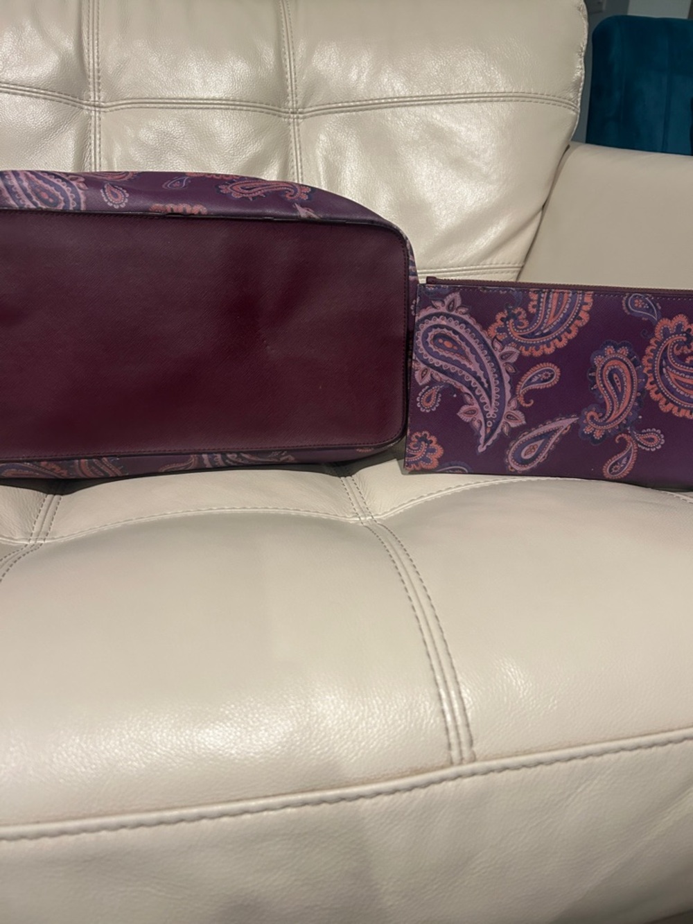 Michael Kors Purple Paisley Tote with Matching Wristlet Set - Picture 9 of 13